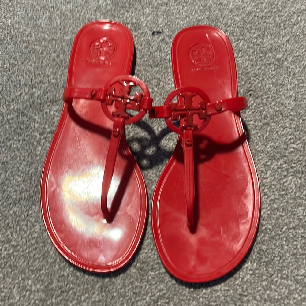 Red Tory Burch Jelly Sandals
